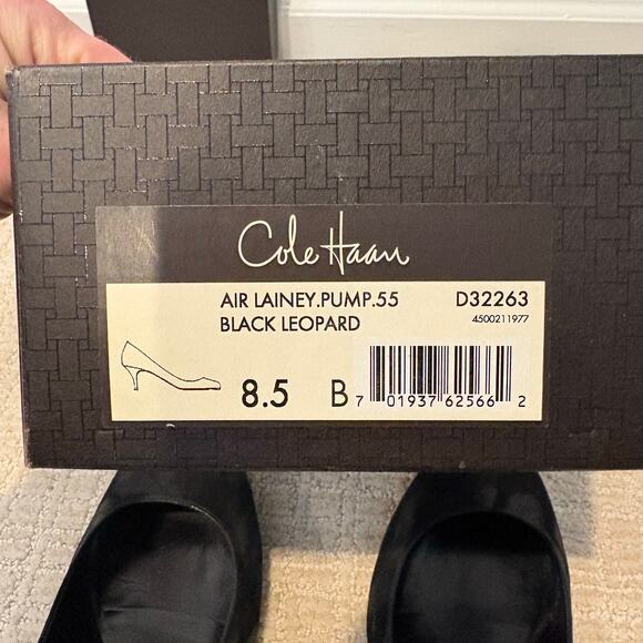 Cole Haan Air Womens‎ Black Leopard Classic Lainey Pump Round Toe 8.5 B Comfort - Picture 5 of 6
